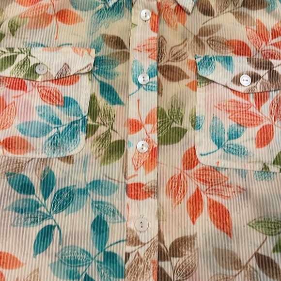 11132 VINTAGE Alfred Dunner floral button down top shirt blouse SZ 16 - Picture 3 of 7